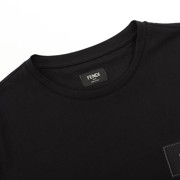 高品質 フェンディ メンズ ロゴ刺繍 コットン 半袖 Tシャツ コピー fev75558